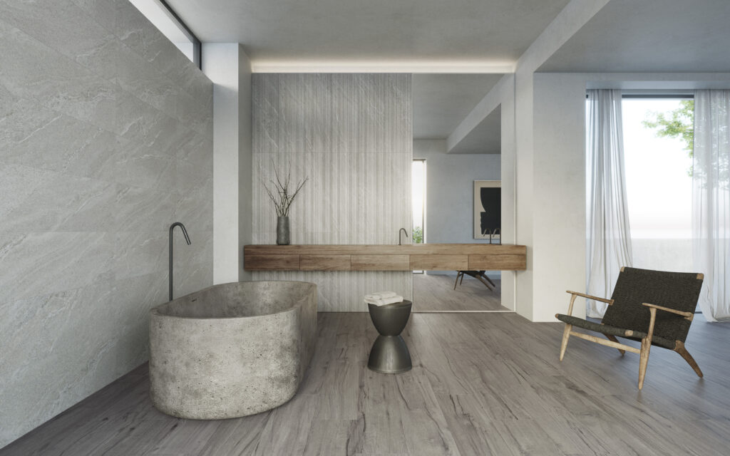 JACKSON PORCELAIN - JACKSON-ASH_24x151_ALCHEMY-PEARL_33X100_DECOR